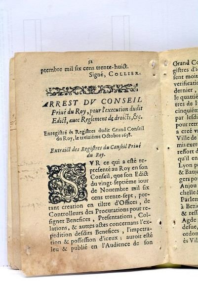 EDICT du Roy portant création en Tiltre d'Office formé, de …