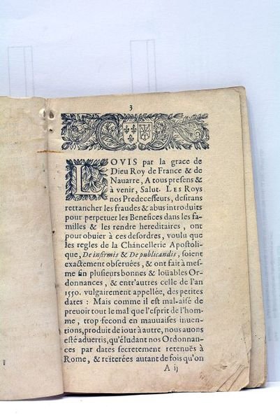 EDICT du Roy portant création en Tiltre d'Office formé, de …