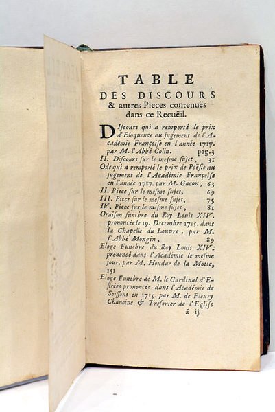 RECUEIL de plusieurs pièces d'éloquence et de poësie présentées à …