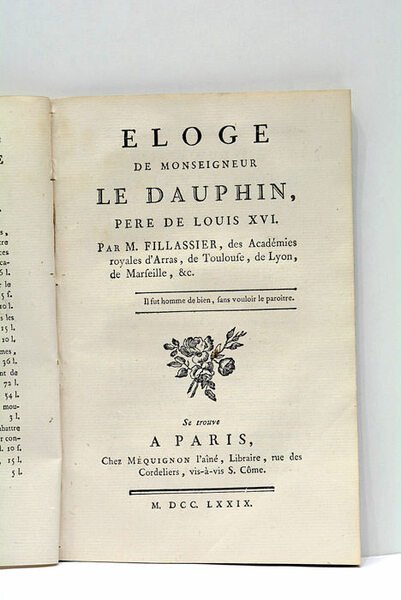 Eloge de Monseigneur le Dauphin, père de Louis XVI.