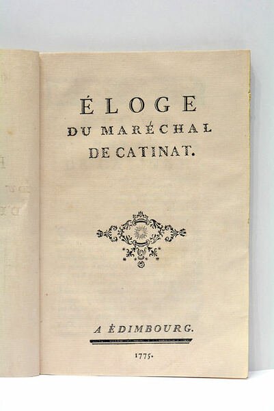 Eloge du Maréchal de Catinat.