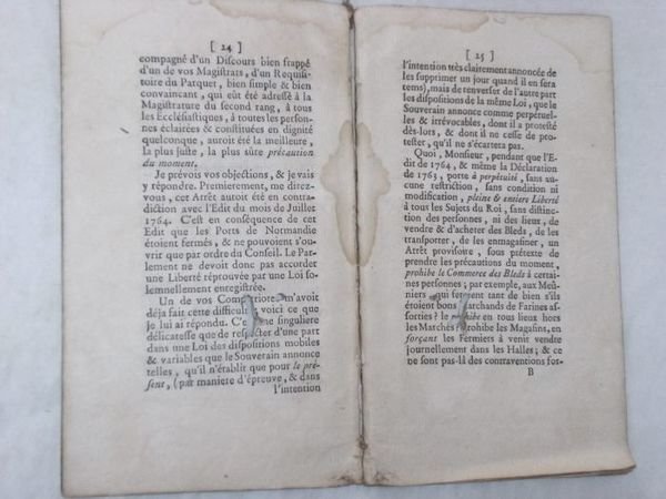 Lettres sur les émeutes populaires que cause la cherté des …