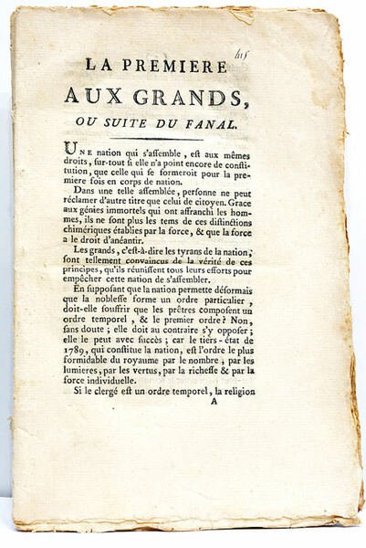 La première aux Grands, ou suite du fanal.