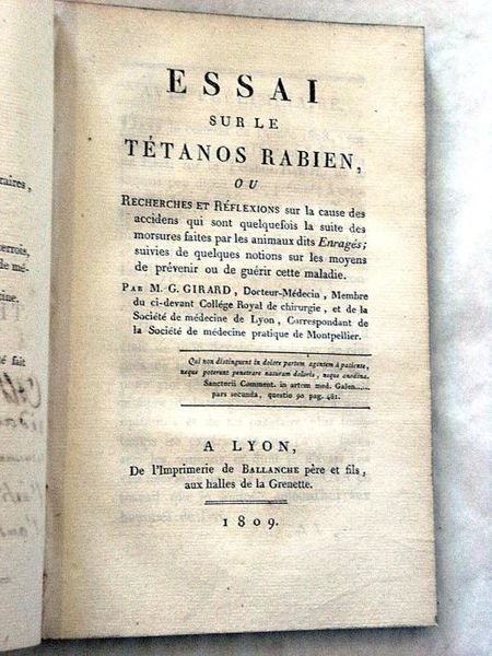 Essai sur le Tétanos Rabien, ou recherches et réflexions sur …