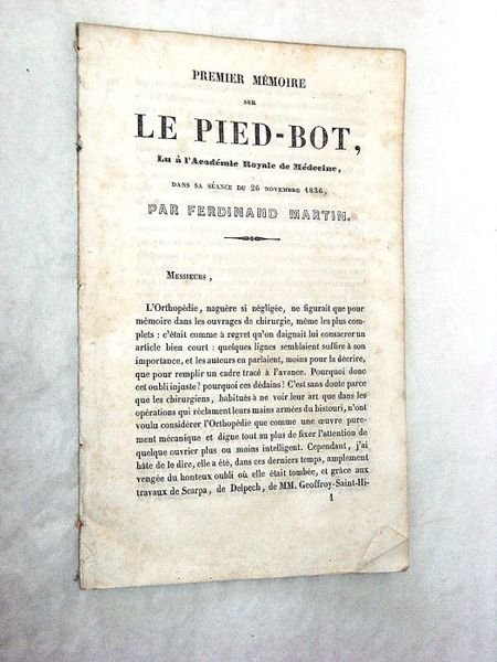 Premier mémoire sur le Pied-Bot, lu à l'Académie Royale de …