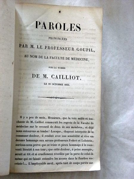 Paroles prononcées sur la tombe de M. Cailliot, le 19 …