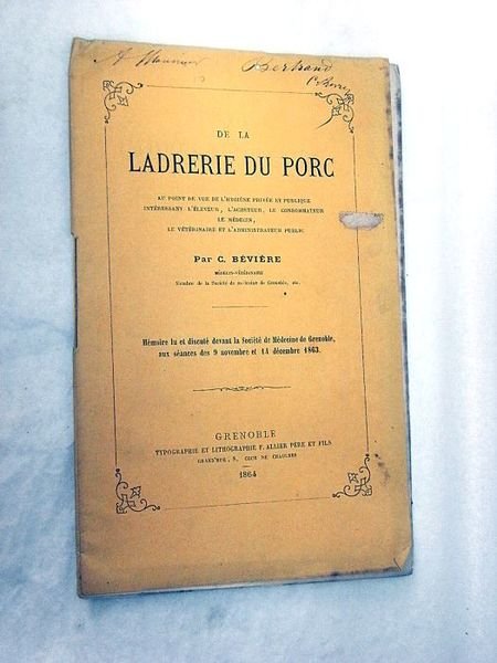 De la Ladrerie du Porc, au point de vue de …