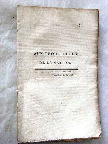 Aux trois ordres de la Nation.