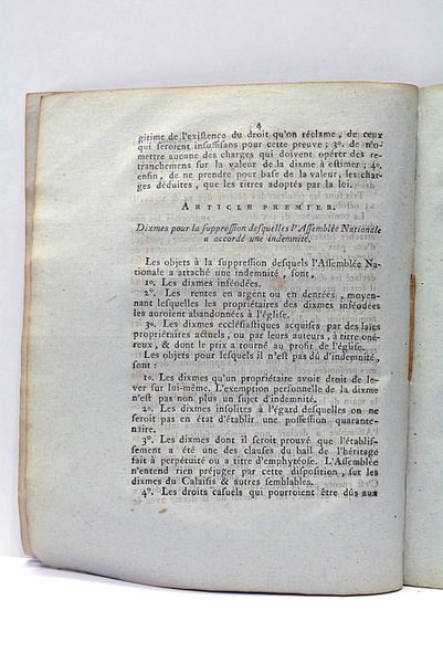 LOI relative à l'Instruction pour le paiement des Dixmes.