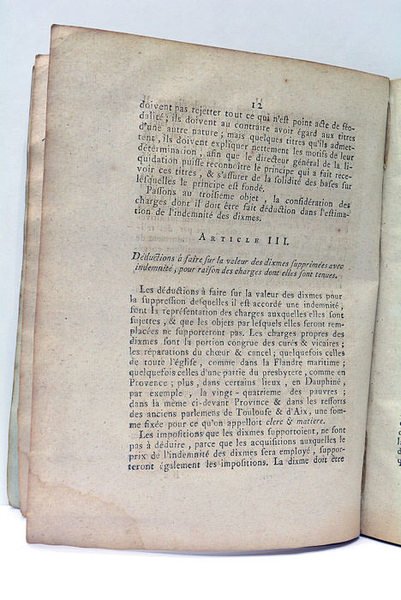 LOI relative à l'Instruction pour le paiement des Dixmes.