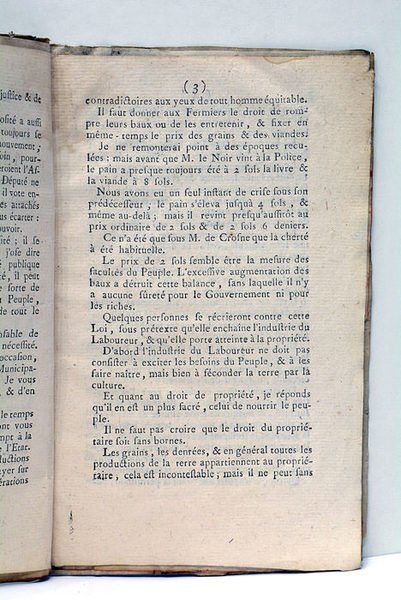 DIMINUTION (La) des vivres. Entretiens d'un patriote et d'un député, …