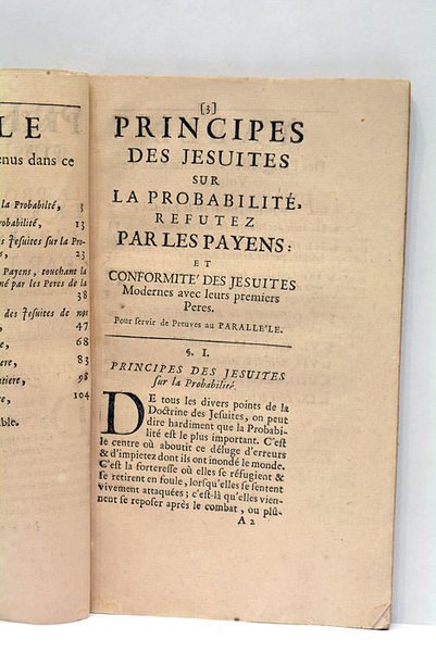 Principes des jésuites sur la probabilité refutez par les payens, …