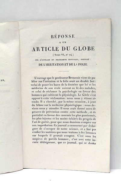 Réponse à un article du Globe (tome VI, nº74) sur …