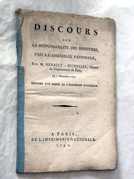 Discours sur la responsabilité des ministres, fait à l'Assemblée nationale.