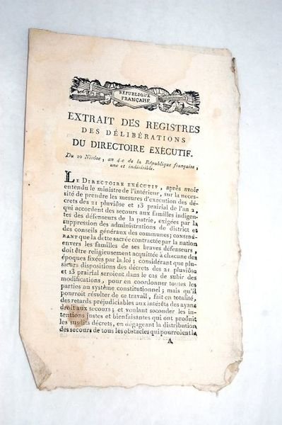 EXTRAIT des registres des délibérations du directoire exécutif, du 20 …