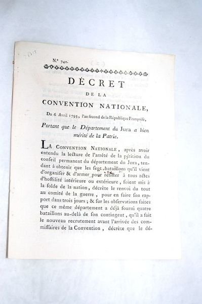 DÉCRET DE LA CONVENTION NATIONALE, du 6 avril 1793, l'an …