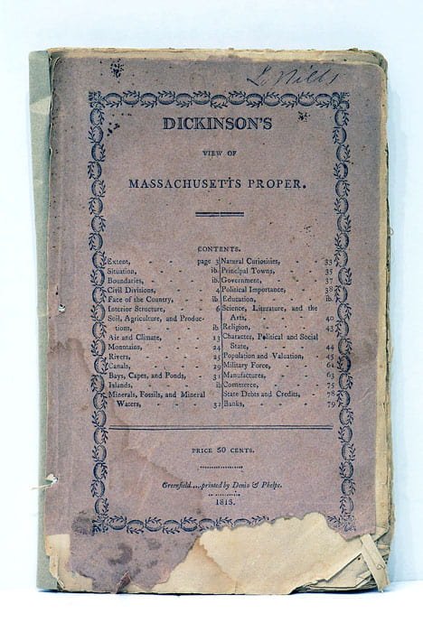 A Geographical and Statistical View of Massachussets Proper.