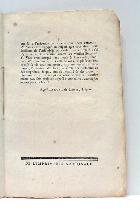 A M. LEROY, Ancien Maire de Lisieux, député à l'Assemblée …