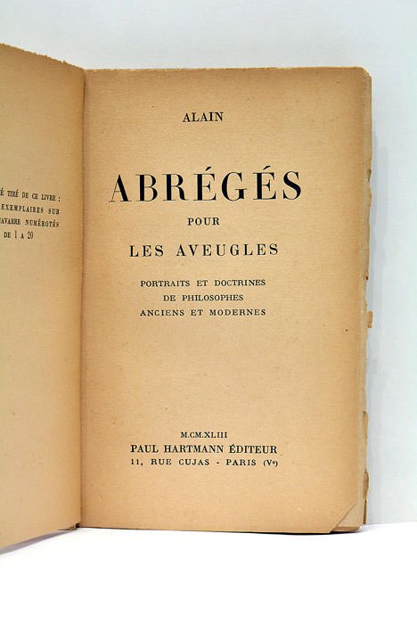 Abrégés pour les aveugles.Porraits et doctrines de philosophes ancien et …