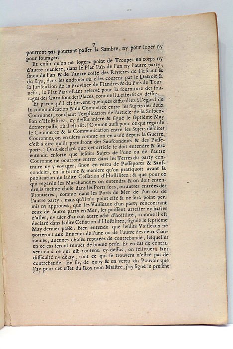 ACTE (PREMIER). POUR UNE SUSPENSION D'ARMES ENTRE LES COURONNES DE …