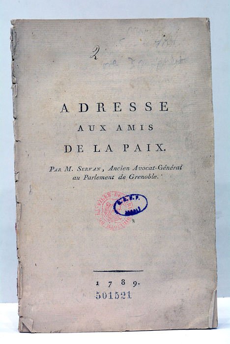 Adresse aux Amis de la Paix.