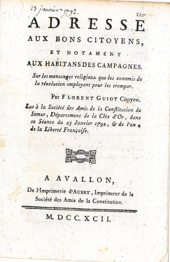 Adresse aux Bons Citoyens et notament aux habitans des campagnes, …