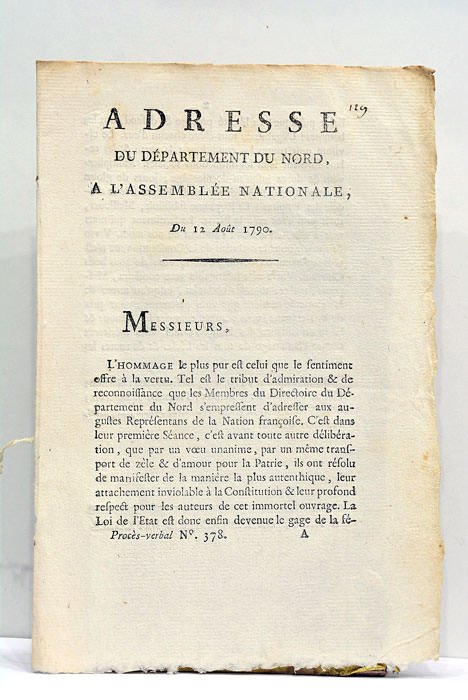 ADRESSE du département du Nord, à l'Assemblée nationale, du 12 …