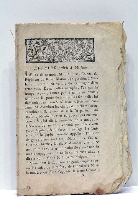 AFFAIRE arrivée à Marseille.