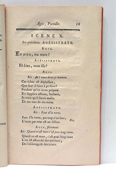 Agis, Parodie d'Agis. Représentée pour la première fois par les …