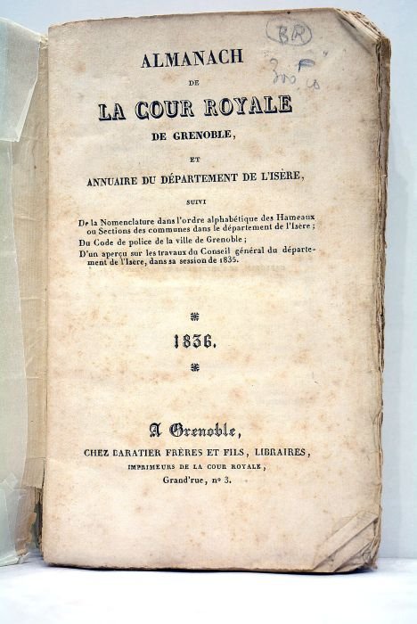 ALMANACH de la Cour Royale de Grenoble et annuaire du …