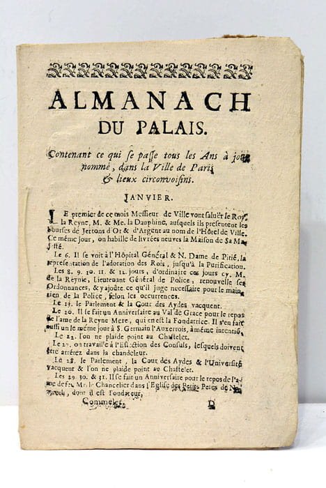 Almanach du Palais. Contenant ce qui se passe tous les …