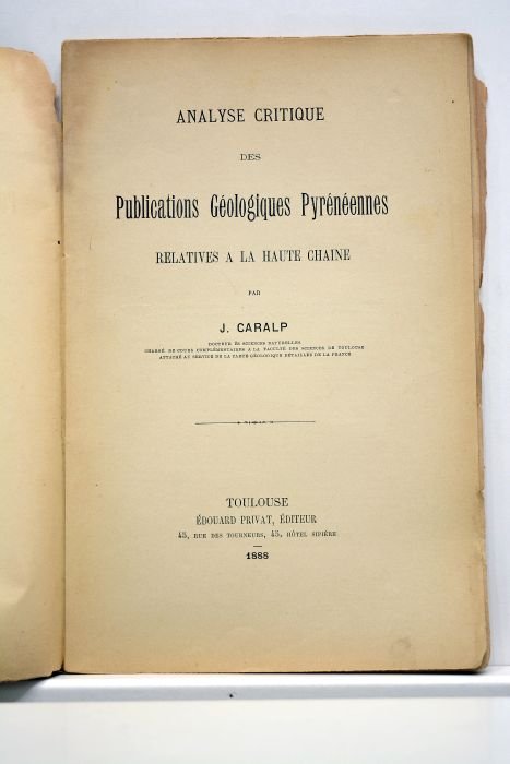Analyse critique des publications géologiques pyrénéennes relatives à la haute …