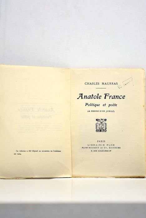 Anatole France, politique et poète (à propòs d'un jubilé).