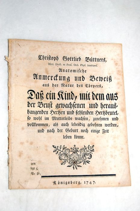 Anatomische Anmerckung und Beweiß aus der Natur des Cörpers, Daß …