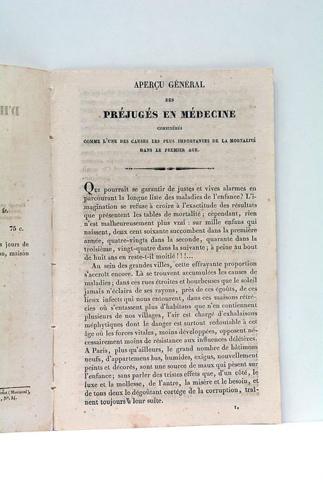 Annales d'Hygiène Maternelle. No. Ier. Aperçu général des préjugés en …
