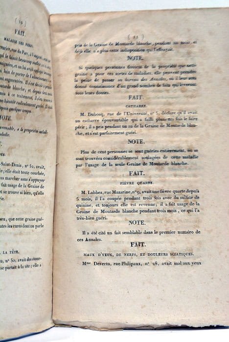 Annales des porpriétés curatives de la moutarde blanche, prise en …