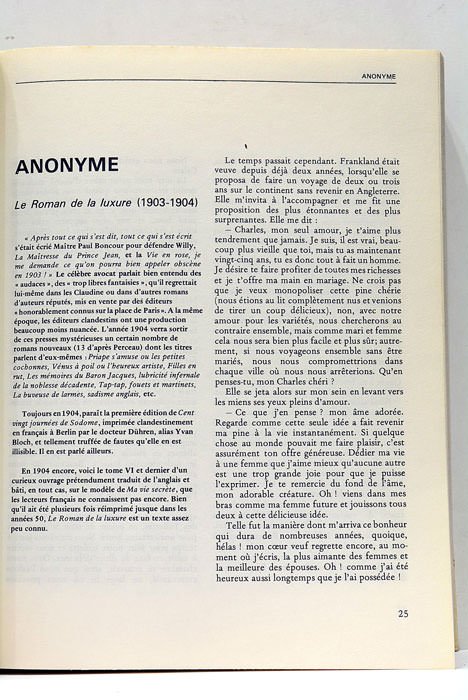 Anthologie historique des lectures érotiques. De Guillaume Apollinaire à Philippe …