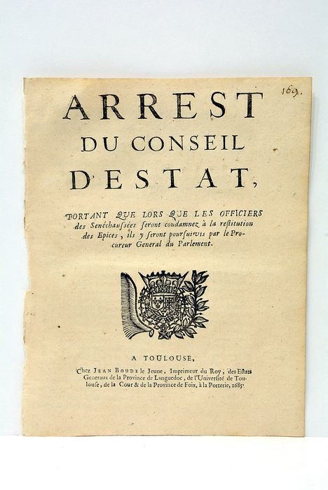 ARREST DU CONSEIL D'ESTAT, Portant que lors que les Officiers …