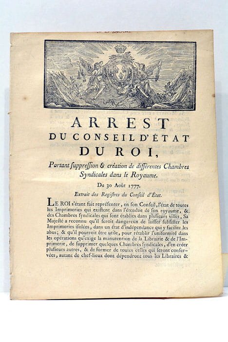 ARREST du Conseil d'Etat du Roi portant suppression et création …