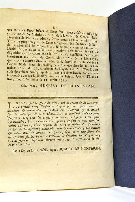 ARREST du conseil d'état du Roi, qui déclare la Vallée …