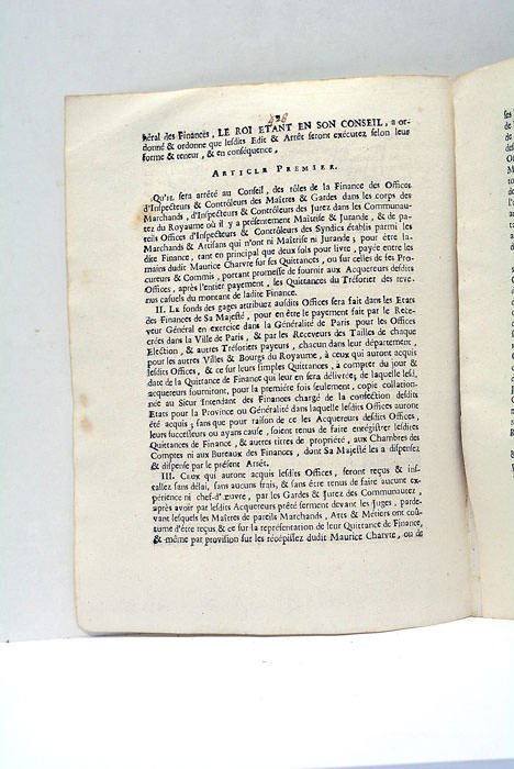 ARREST du Conseil d'Etat du Roi, Qui ordonne l'exécution de …