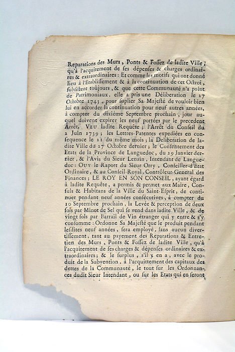 ARREST DU CONSEIL D'ETAT DU ROY, QUI PERMET À LA …