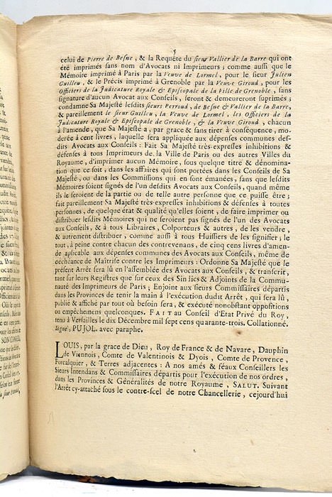 ARREST DU CONSEIL D'ETAT PRIVE DU ROY, qui renouvelle les …