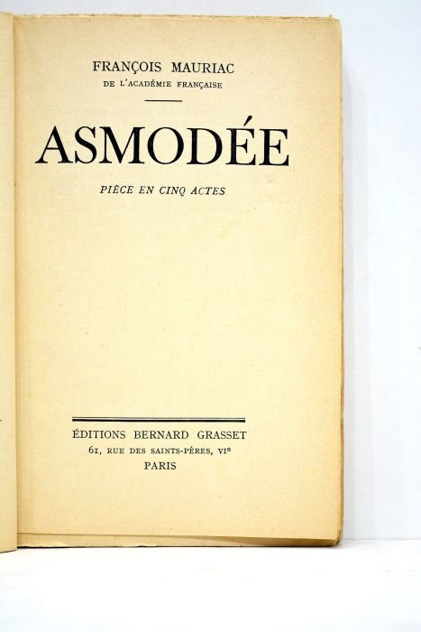 Asmodée. Pièce en cinq actes.