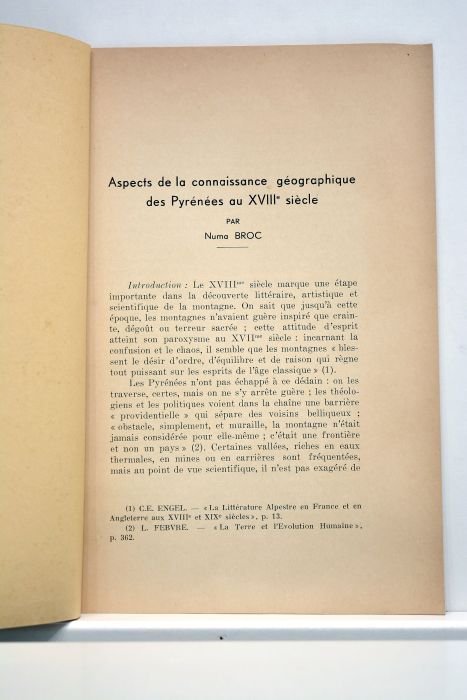 Aspects de la connaissance géographique des Pyrénées au XVIIIe siècle. …