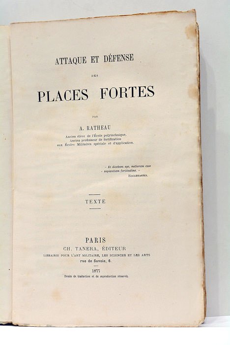 Attaque et Défense des Places fortes. Texte.