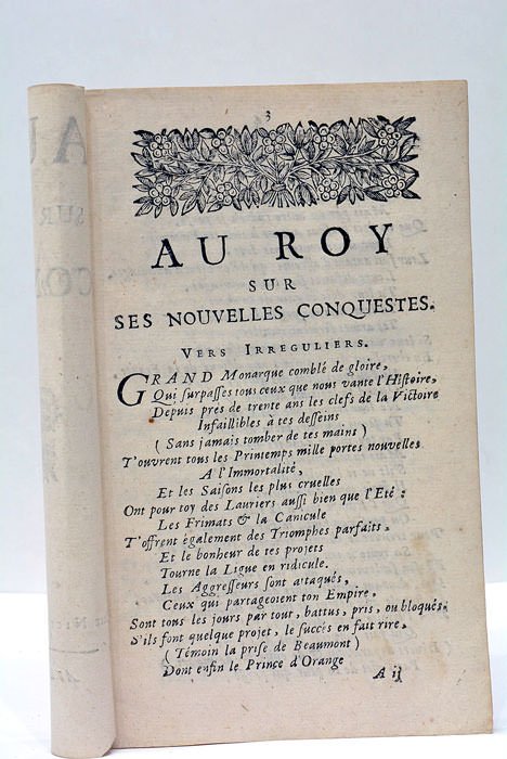 Au Roy sur ses Nouvelles Conquestes.
