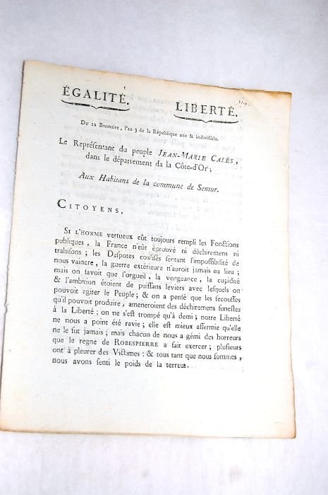Aux Habitants de la Commune de Semur.
