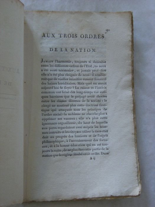 Aux trois ordres de la Nation.