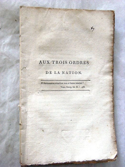 Aux trois ordres de la Nation.